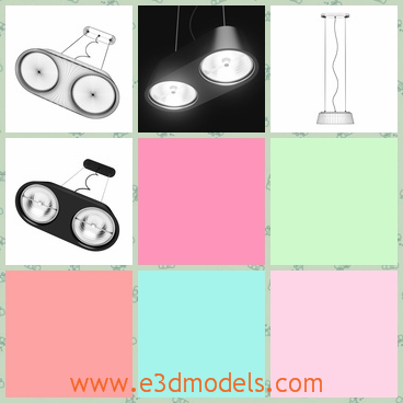 3d model the ceiling lamp - This is a 3d model of the ceiling lamp,which is made in special shape and high quality.The model is presented by two light bulbs.