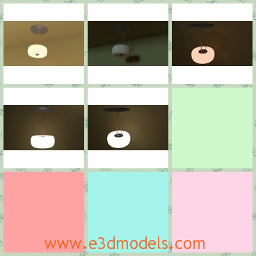 3d model the ceiling lamp - This is a 3d model of the ceiling lamp,which is lighting and round.The shape of the lamp is cute and the function is obvious.