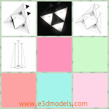 3d model the ceiling lamp in special shape - This is a 3d model of the ceiling lamp in special shape,which is rare and modern.The model is made in high quality.