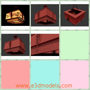 3d model the ceiling light - This is a 3d model about the ceiling light,which is the Asian style.The model can be used to adore in the rooms.