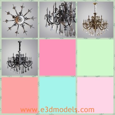 3d model the chandelier - This is a 3d model of the chandelier,which is hanging in the living room.The light is crystal and popular in house.