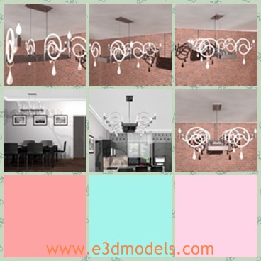 3d model the chandelier in the hall - This is a 3d model of the chandelier in the hall,which is modern and built with special ornaments.