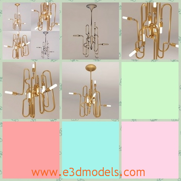 3d model the delightful pipes - This is a 3d model of the delightful pipes,which are hanging on the ceiling and the lights are still fixed with it.