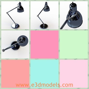 3d model the desk lamp - This is a 3d model of the desk lamp,which is black and modern.The model is adjustable and with special textures.