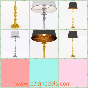 3d model the floor lamp - This is a 3d model of the floor lamp,which has a long holder with it.The model is lighting and the light is warm and soft.