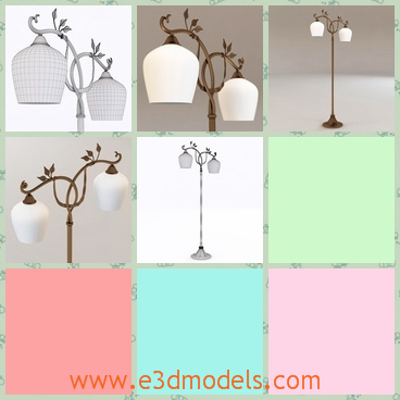 3d model the floor lamps with a stand - This is a 3d model of the floor lamps with a stand,which is straight and long and the model is fine in the home and in the street.