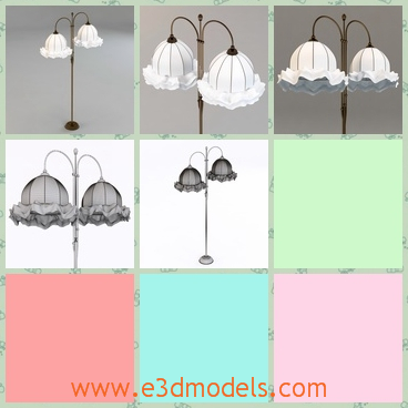 3d model the floor lamps with the covers - This is a 3d model of the floor lamps with covers,which are white and pretty cute.The model is the symbol of the city.
