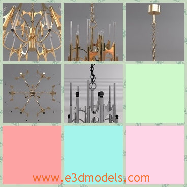 3d model the hanging lamp - This is a 3d model of the hanging lamp,which is the ornaments in the ceiling of the living room and the style of the lamp is modern and realistic.