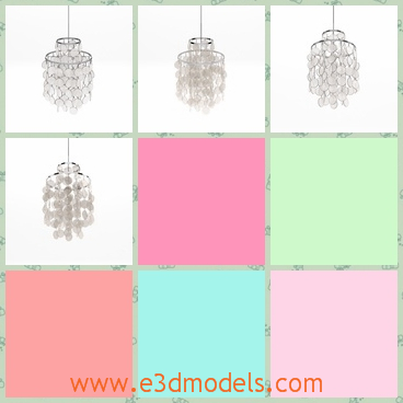 3d model the hanging lamp - This is a 3d model of the hanging lamp on the ceiling,whihc is white and made of glass.The model is popular in the home.