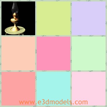 3d model the lamp - This is a 3d model of the lamp,which is old ang made of glass.The model is the oil lamp and made with high quality.