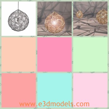 3d model the lamp - Thi is a 3d model of the lamp,which is round and hollow shape.The model is modern and popular among many countries.
