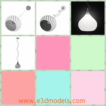 3d model the lamp as the pendant - This is a 3d model of the lamp as the pendant,which is large and modern.The string linked to the lamp is so thin.