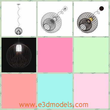 3d model the lamp in a round shape - This is a 3d model of the lamp in a round shape,which is special and outstanding.The lamp ia pictured by a cinema.