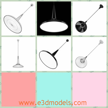 3d model the lamp in black - This is a 3d model of the lamp in black,which is made in detailed textures and the model can be used as the pendant in the room.