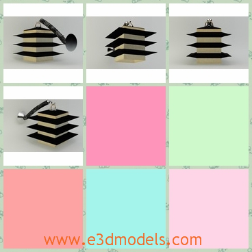 3d model the lamp in China - This is a 3d model of the lamp in China,which is special and outstanding for foreigners.The model is placed on the corner of the wall and there is a handle can be hold.