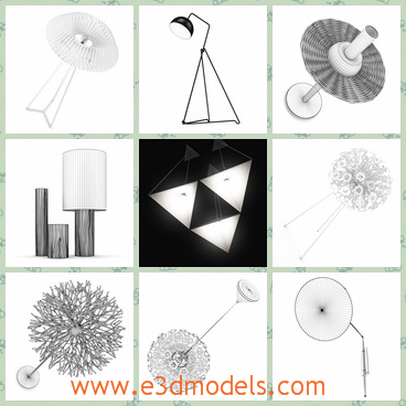 3d model the lamp in different shapes - This is a 3d model of the lamp in different shapes,which are special and outstanding.The model are modern and popular around the world.