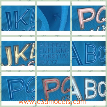3d model the lamp in the alphabet letters - This is a 3d model of the lamp in the alphabet letters,which are special and modern.The model is popular among the young people.