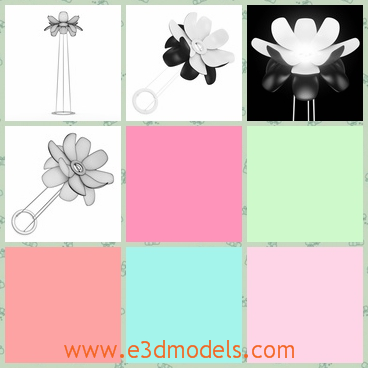 3d model the lamp in the flower shape - This is a 3d model of the lamp in the flower shape,which is standing on the floor and the model is made in high quality.