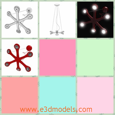 3d model the lamp in the snow shape - This is a 3d model of the lamp in the snow shape,which is red and charming.The model is linked to one another and the bulbs are practical.
