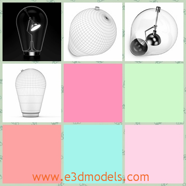 3d model the lamp like a bulb - This is a 3d model of the lamp,which looks like a bulb at first sight.The lamp is placed inside of the cover.