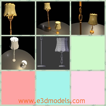 3d model the lamp on the floor - This is a 3d model of the beautiful lamp on the table and on the floor,which  is unique and popular.