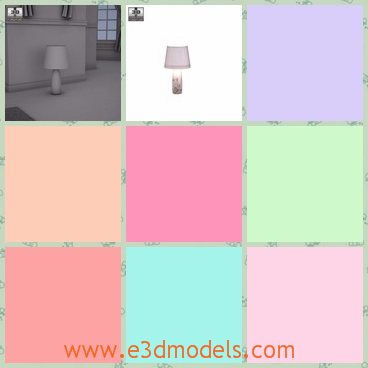 3d model the lamp on the floor - This is a 3d model of the lamp on the floor,which is white and pretty.The model is made in ance with the proportions and sizes of real furniture.