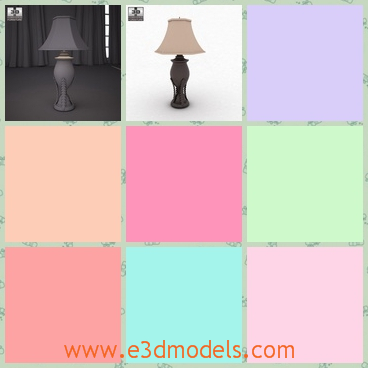 3d model the lamp on the ground - This is a 3d model of the lamp on the ground,which the part of the bedroom.The model is having the fine holder underneath.