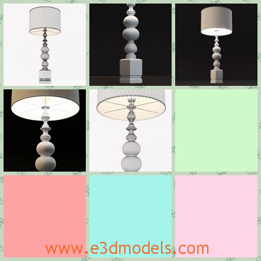 3d model the lamp on the table - This is a 3d model of the lamp on the table,which is created in modern style.The lamp is on right now.