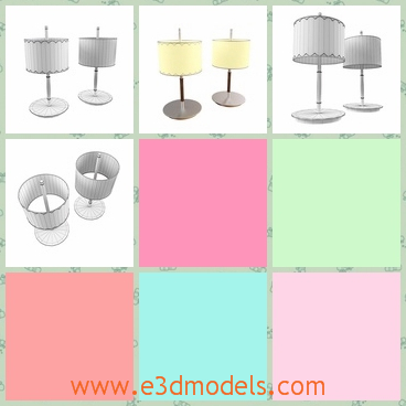 3d model the lamp with a cover - This is a 3d model of the lamp,which is presented with a lampshade and it is modern and light.
