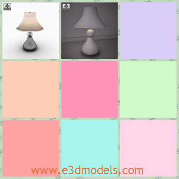 3d model the lamp with a fine cover - This is a 3d model about the lamp with a fine cover,which is white and it is placed in the corner of the room.