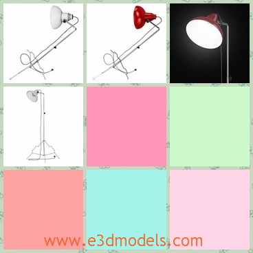 3d model the lamp with a long leg - This is a 3d model of the lamp with a long leg,which is special and movable.The lamp is compatible with other materials.