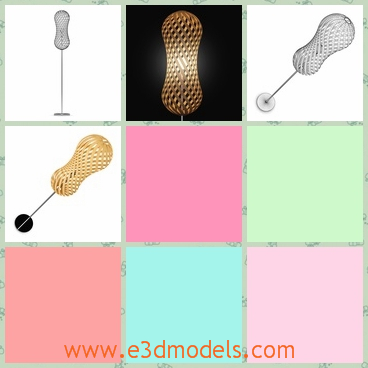 3d model the lamp with hollow cover - This is a 3d model of the lamp with bollow cover,which is tall and special.The model is made in high quality.
