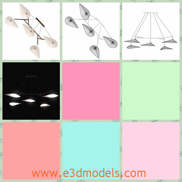 3d model the lamp with the black dot - This is a 3d model of the lamp with the black dot,which is presented by five as a group.The shape is special from others.