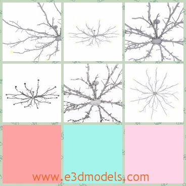 3d model the lamps as the twigs - This is a 3d model of the lamps as the twigs,which are white ans special.The model is in the realistic usage.