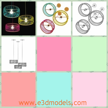 3d model the lamps with colorful fences - This is a 3d model of the lamps with colorful fences,which are special and charming among the lamps in the shore.