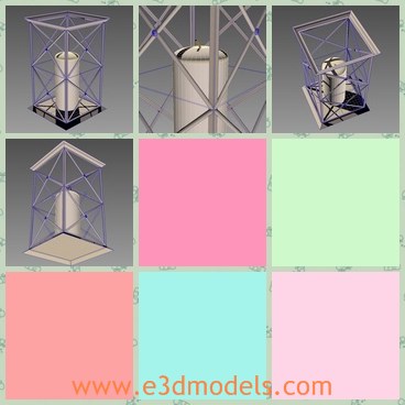 3d model the lantern - This is a 3d model of the lantern,which is made of stainless steel materials.The lantern is special and charming in the livingroom.