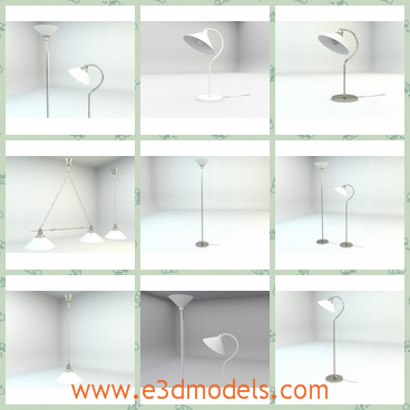 3d model the light on the floor - This is a 3d model of the light on the floor,which is modern and in white.The model is convenient and necessary in our life.