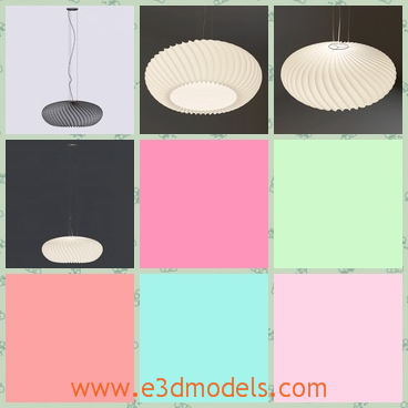 3d model the light with pendants - This is a 3d model about the light with pendants,which is round a round light.The model is white and modern.