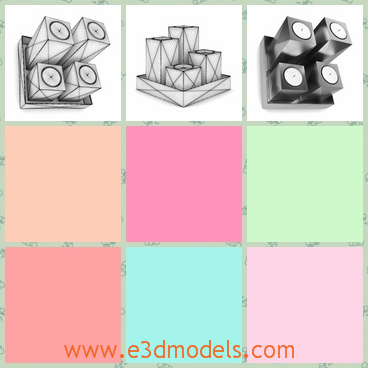 3d model the metal candle in the tray - This is a 3d model of the metal candle in the tray,which is made in high quality and special materials.