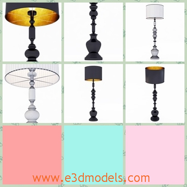 3d model the modern lamp - This is a 3d model of the  modern lamp,which is standing on the ground.The holder of the lamp is pretty and long.