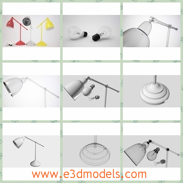 3d model the office desk with a lamp - This is a 3d model of the office desk with a lamp,which is modern and light.The model made in high quality.