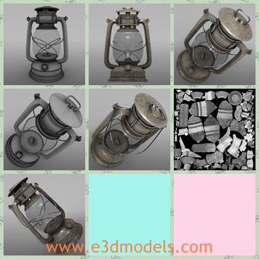 3d model the oil lamp - This is a 3d model of the oil lamp,which is made of glass and other materials.The model is old and classic,and the body is now special and can be used as the ornament in the room.