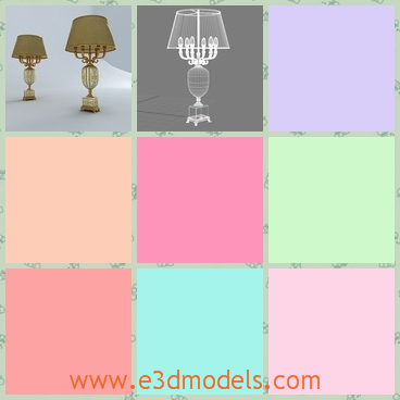 3d model the ornate table lamp - This is a 3d model of the ornate table lamp,which is special and classical.The model is the decoration in the room.