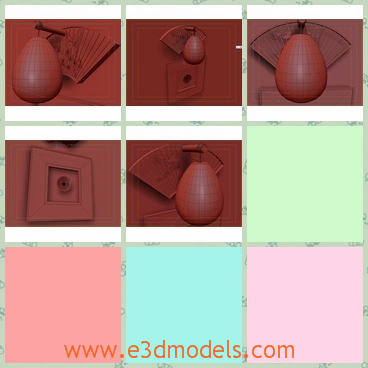 3d model the sconce light in a special shape - This is a 3d model of the sconce light in a special shape,which is carved with birds and flowers on it.