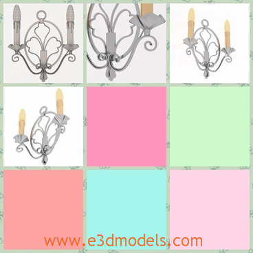 3d  model the sconce of candles - This is a 3d model of the sconce of candles,which is the holder of the lamps.The model is fine and pretty.