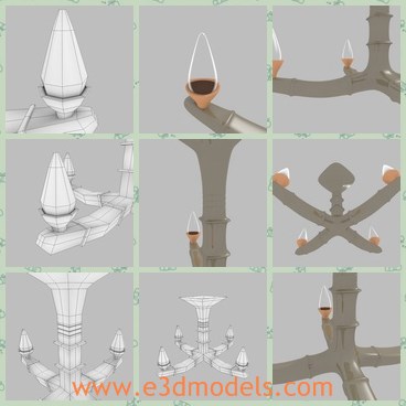 3d model the special chandelier - This is a 3d model of the special chandelier,which is hangong in the center of the living room.The model has a special appearance and made with special materials.
