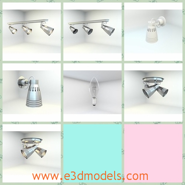 3d model the spotlights - This is a 3d model of the spotlights,which is modern and special and made in high quality.The model is made with metal materials.