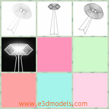 3d model the standing lamp in the room - This is a 3d model of the standing lamp in the room,which is hold by the thin but stable leg.The shape is modern and useful.