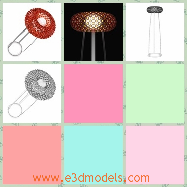 3d model the standing lamp on the floor - This is a 3d model of the standing lamp on the floor,which is special on the head of the lamp and the holder is thin and special.