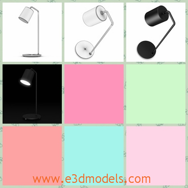3d model the table lamp in black - This is a 3d model of the table lamp in black,which is small and simple in the room but it is so practical.